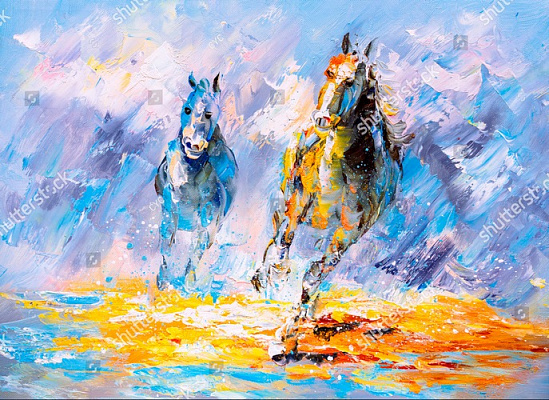 Картина Бегущие лошади - CYC 