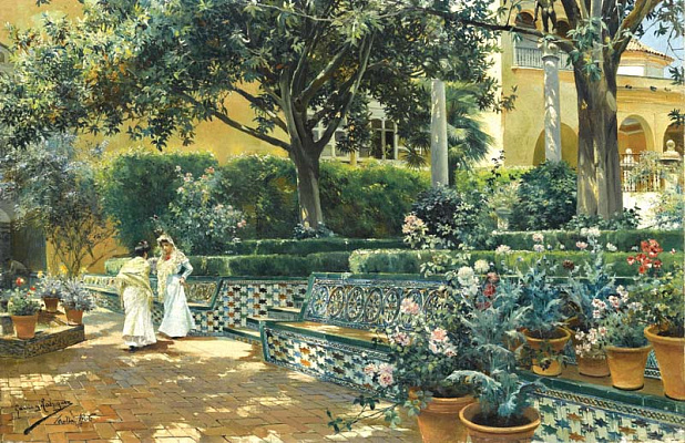 Картина Сады Альказара, Севилья - Гарсиа Родригез Мануэль 