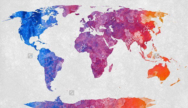 Картина Барвисті карти світу 2 - Карти на стіну 