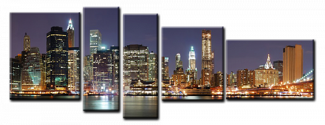 Картина Ночной город - Из пяти частей 