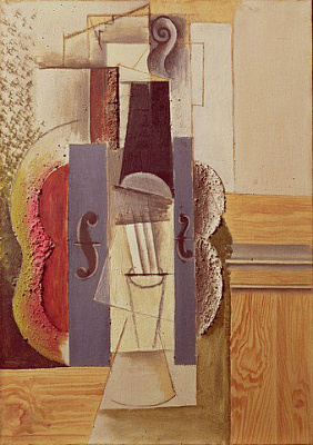 Картина Скрипка, висящая на стене - Пикассо Пабло 