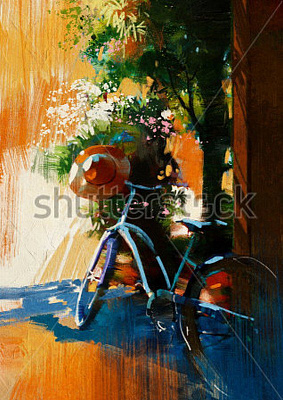 Картина Велосипед в летний день - Луатонг Тити 