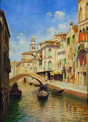 Картина Гондольер в Венеции - Санторо Рубенс 