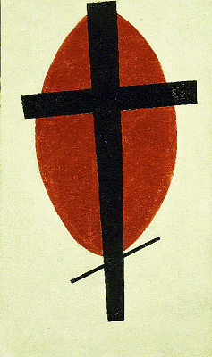 Картина Чорний хрест та червоний овал - Картини для офісу 
