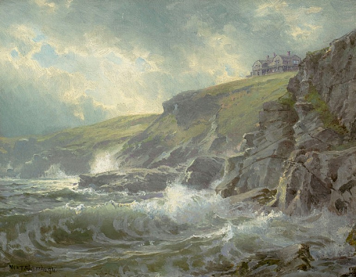 Картина Будинок на вершині скелі біля моря - Річардс Вільям Трост 