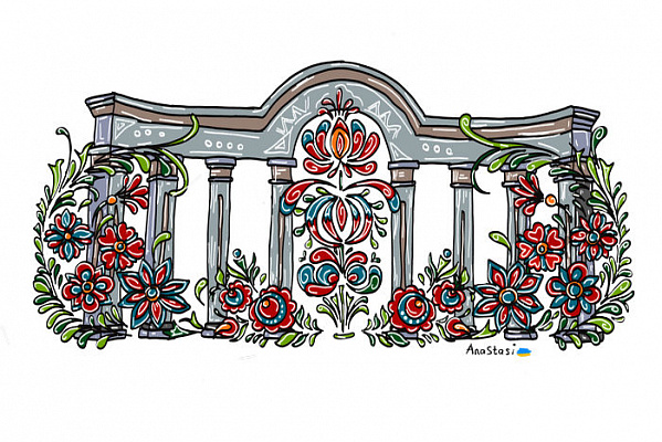 Картина Городской сад - Картины Анастисии Понoмаревой 