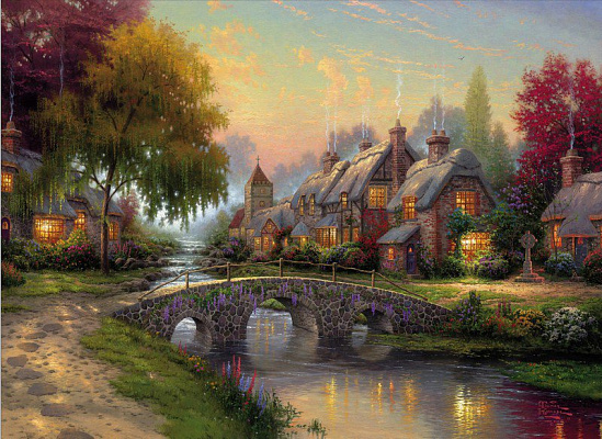 Картина Мост из брусчатки - Кинкейд Томас 