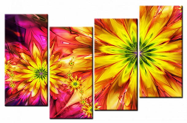 Картина Квітковий візерунок - З чотирьох частин 
