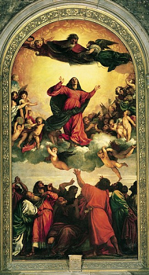 Картина Тициан Вечеллио - Вознесение Богоматери - Вечеллио Тициан 