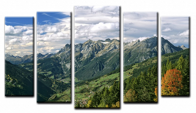 Картина В горах - Из пяти частей 