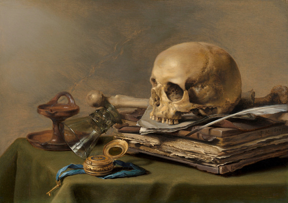 Картина Питер Клас - Натюрморт с черепом - Разное 