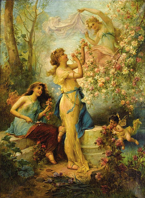 Картина Цветы и ангелы - Зацка Ханс 