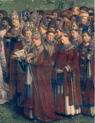 Картина Гентский алтарь. Папы и Епископы - Ван Эйк Ян 