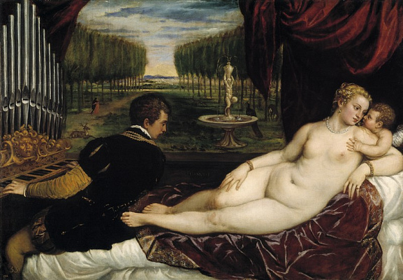 Картина Венера и органист - Вечеллио Тициан 