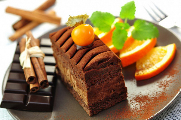 Картина Шоколадное пирожное - Еда-напитки 