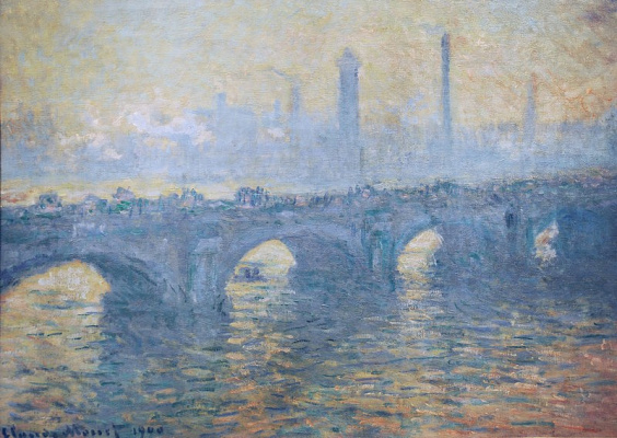 Картина Мост Ватерлоо, пасмурная погода - Моне Клод 