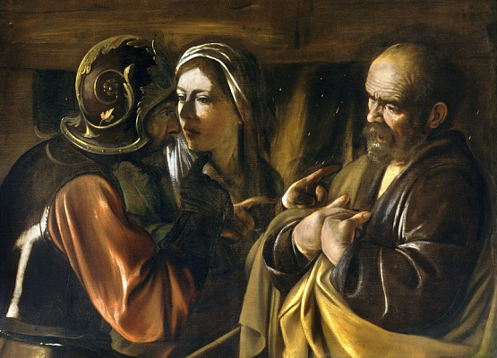 Картина Отречение Петра - Караваджо Микеланджело  