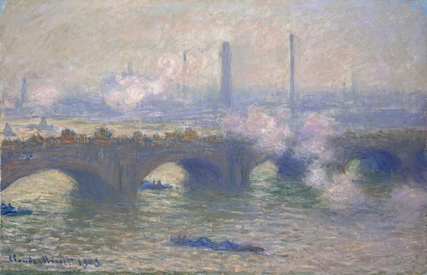 Картина Мост Ватерлоо, пасмурный день - Моне Клод 