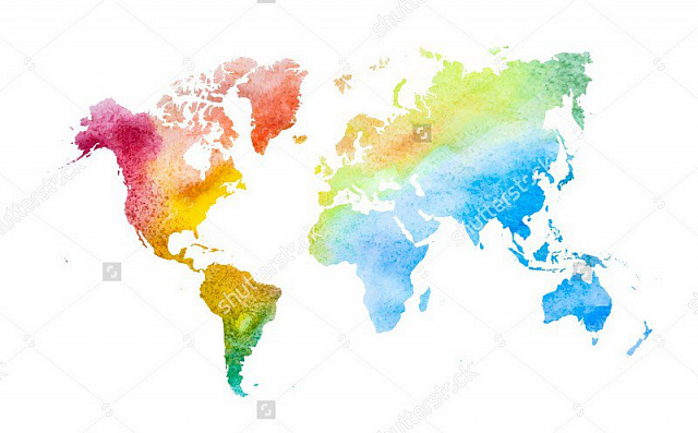 Картина Барвисті карти світу 3 - Карти на стіну 