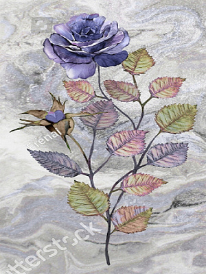 Картина Роза на абстрактном фоне - Эренаи 