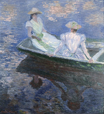Картина Девушки в лодке - Моне Клод 