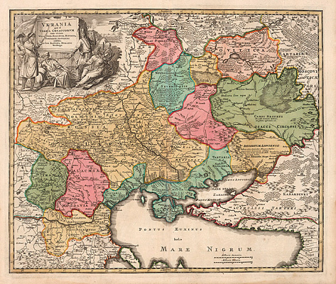 Картина Ретро карта України 1716г - Карти на стіну 