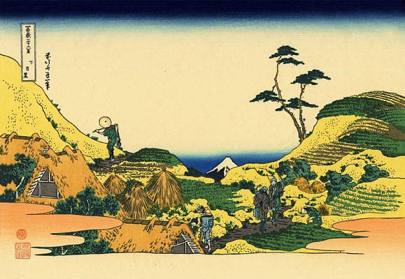 Картина Низовье реки Мэгуро - Японская живопись 