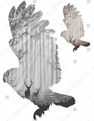 Картина Орел та дерева - Графіка 
