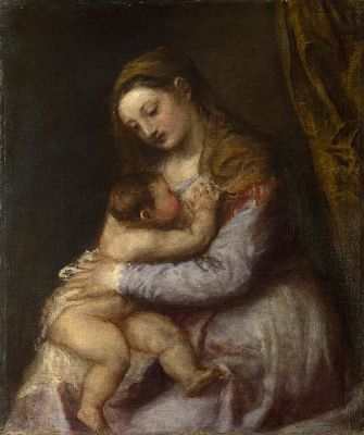 Картина Мадонна-Млекопитачка (Марія годуюча) - Вечелліо Тіціан 