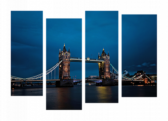 Картина Тауэрский мост ночью - Из четырех частей 