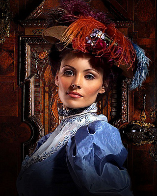 Картина Жіночий образ у капелюсі - Жіночі старовинні 