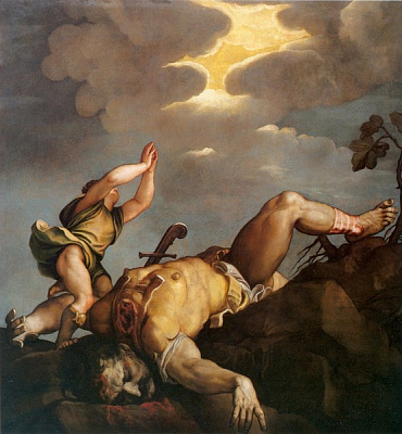 Картина Тициан Вечеллио - Давид и Голиаф - Вечеллио Тициан 