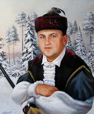 Картина Национальный образ зимой - Мужские национальные 