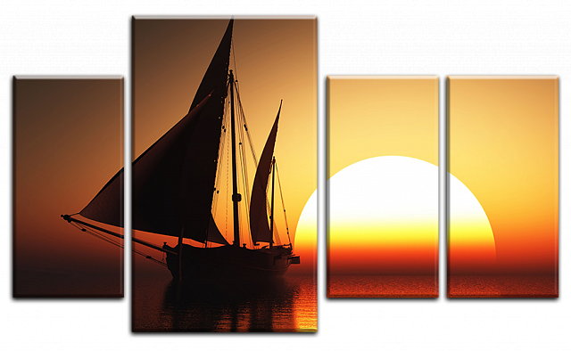 Картина Вітрильник і сонце - З чотирьох частин 