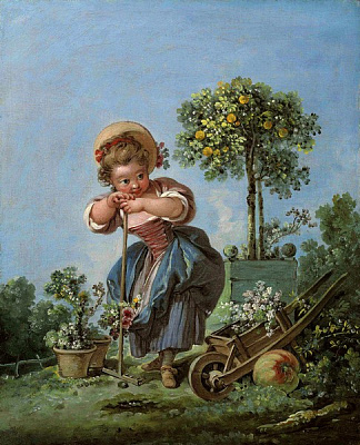 Картина Юная садовница - Буше Франсуа 
