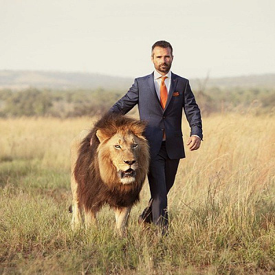 Картина Чоловік та лев - Чоловічі сучасні 