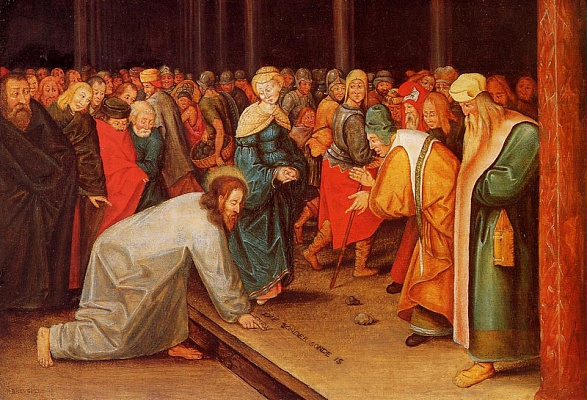 Картина Христос и грешница - Брейгель Питер Младший 