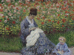 Камиль Моне и ребенок в саду художника