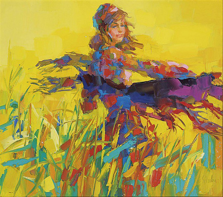 Картина Девушка с шалью - Симбари Никола 