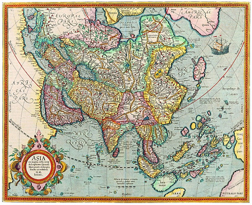 Картина Карта Азії 3 - Карти на стіну 