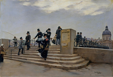 Вітер день на мосту Мистецтв у Парижі