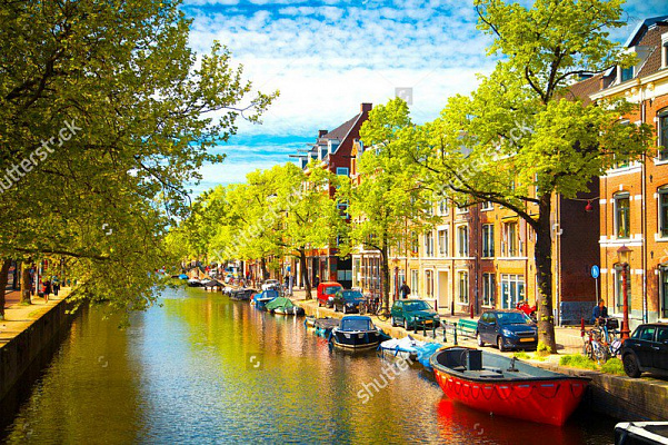Картина Набережная в Амстердаме - Город 