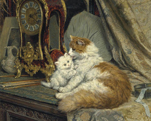 Картина Кошка и котенок - Роннер-Книп Генриетта 