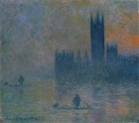 Картина Здание Парламента. Эффект тумана - Моне Клод 