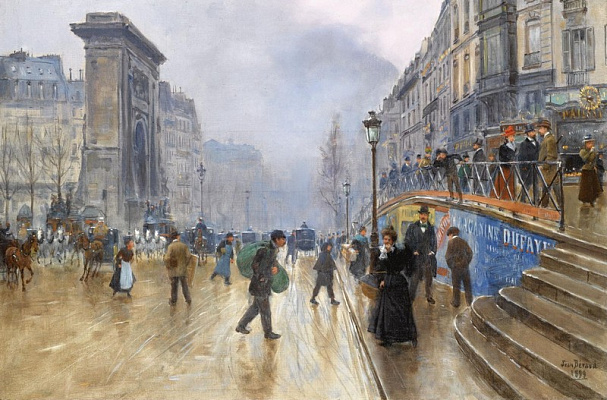 Картина Бульвар Сен-Дени в Париже - Беро Жан 
