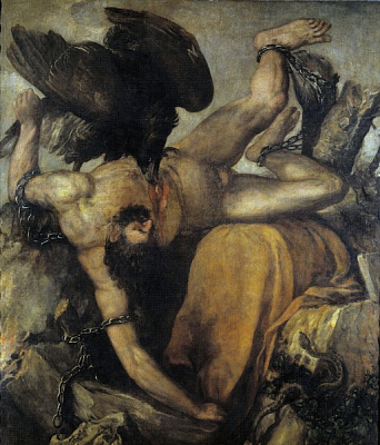 Картина Наказание Тития - Вечеллио Тициан 
