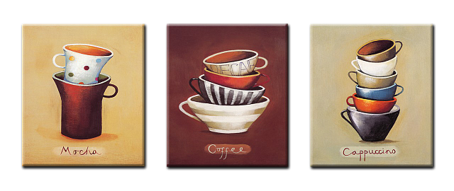 Картина Кофе 4. Триптих - Квадратные 