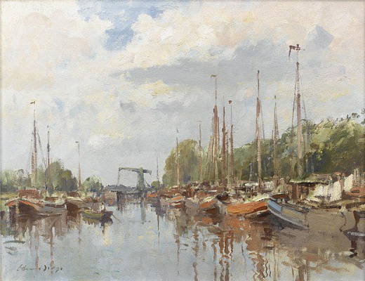 Картина Канал Алкмаар, Амстердам - Сигоу Эдвард 