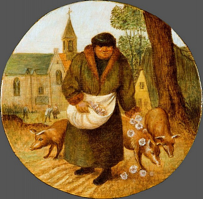 Картина Фламандские пословицы 3 - Брейгель Питер Младший 