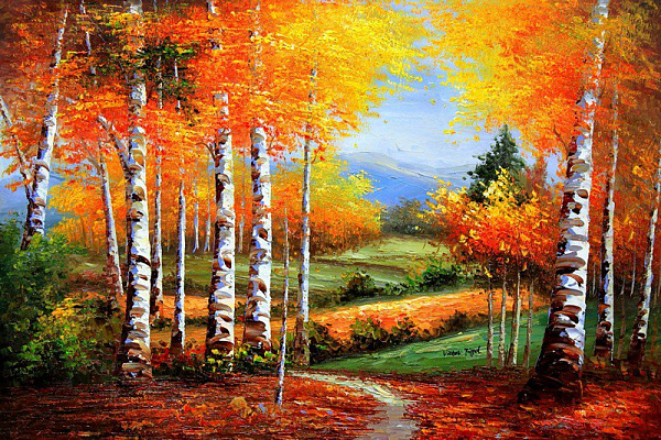 Картина Сучасний осінній пейзаж - Невідомий художник 